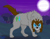 Size: 2300x1800 | Tagged: safe, artist:twiny dust, oc, oc:dust, hengstwolf, pony, unicorn, werewolf, claws, fangs, fluffy, forest, full moon, glowing, glowing eyes, hill, male, moon, mountain, species swap, tree