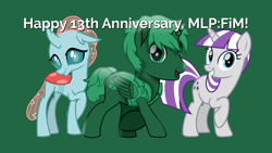 Size: 2048x1152 | Tagged: safe, artist:cheezedoodle96, artist:clever clovers, artist:php178, ocellus, twilight velvet, oc, oc:clever clovers, alicorn, pony, unicorn, mlp fim's thirteenth anniversary, g4, lincolnbrewsterfan approved, male alicorn, trio