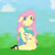 Size: 1000x1000 | Tagged: safe, artist:mintymelody, fluttershy, rabbit, anthro, g4, animal, digital art