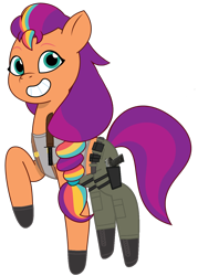 Size: 956x1333 | Tagged: safe, artist:edy_january, artist:prixy05, edit, vector edit, sunny starscout, earth pony, pony, g5, my little pony: tell your tale, belt, boots, call of duty, call of duty: modern warfare 2, call of duty: warzone, clothes, combat knife, gloves, gun, handgun, knife, lara croft, pistol, shoes, simple background, solo, sr-09, tactical, tanktop, tomb raider, transparent background, usp, usp9, vector, weapon