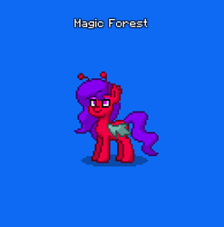 Size: 390x394 | Tagged: safe, oc, oc only, oc:magic forest, breezie, pony, pony town, blue background, breezie oc, do not steal, female, original character do not steal, simple background, solo, wings