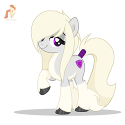 Size: 4000x4000 | Tagged: safe, artist:r4hucksake, oc, oc:tanzanite culet, earth pony, pony, female, looking at you, mare, raised hoof, simple background, smiling, solo, standing, tail, tail wrap, transparent background