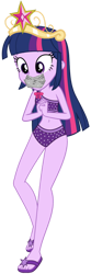 Size: 1198x3600 | Tagged: editor needed, safe, artist:alandssparkle, artist:fireluigi29, edit, twilight sparkle, alicorn, human, equestria girls, g4, bad edit, big crown thingy, clothes, element of magic, fetish, gag, jewelry, regalia, sandals, simple background, solo, swimsuit, tape, tape gag, transparent background, twilight sparkle (alicorn), vector