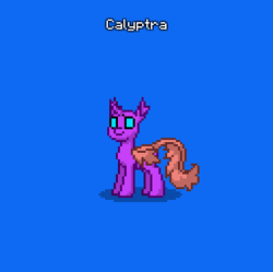 Size: 382x381 | Tagged: safe, oc, oc only, oc:calyptra, changedling, changeling, pony, pony town, blue background, do not steal, female, original character do not steal, simple background, solo