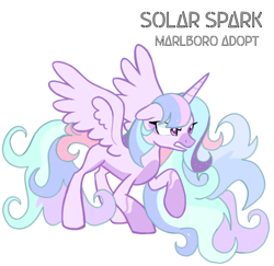 Size: 736x715 | Tagged: safe, artist:marlboro-art, oc, oc only, alicorn, pony, adoptable, alicorn oc, art, auction, commission, ears back, ethereal hair, ethereal mane, ethereal tail, female, fusion, fusion:princess celestia, fusion:twilestia, fusion:twilight sparkle, gritted teeth, horn, purple eyes, ready to fight, sale, simple background, sparkly mane, sparkly tail, spread wings, tail, teeth, white background, wings