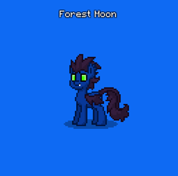 Size: 385x381 | Tagged: safe, bat pony, changedling, changeling, hybrid, pony, pony town, batling, blue background, do not steal, folded wings, interspecies offspring, male, offspring, original character do not steal, parent:oc:calyptra, parent:oc:eclipse wave, parents:oc x oc, simple background, solo, wings
