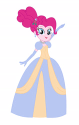Size: 1280x2026 | Tagged: safe, artist:brightstar40k, pinkie pie, human, equestria girls, g4, alternate hairstyle, cinderella, clothes, dress, evening gloves, female, gloves, gown, jetlag productions, long gloves, poofy shoulders, smiling