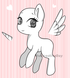 Size: 1505x1679 | Tagged: safe, artist:oniiponii, oc, oc only, pony, bald, commission, female, horn, mare, solo, wings, your character here