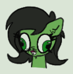 Size: 343x347 | Tagged: safe, artist:scandianon, oc, oc only, oc:filly anon, earth pony, pony, g4, bust, derp, female, filly, flehmen response, foal, horses doing horse things, rectangular pupil, simple background, solo, wall eyed, whiskers