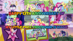 Size: 3416x1920 | Tagged: safe, edit, edited screencap, editor:itsmgh1203, screencap, applejack, auburn vision, berry blend, berry bliss, citrine spark, clever musings, fire quacker, fluttershy, gallus, huckleberry, november rain, ocellus, peppermint goldylinks, pinkie pie, rainbow dash, rarity, sandbar, silverstream, slate sentiments, smolder, spike, starlight glimmer, strawberry scoop, sugar maple, summer breeze, summer meadow, twilight sparkle, yona, alicorn, changeling, dragon, earth pony, griffon, hippogriff, pegasus, pony, unicorn, yak, mlp fim's thirteenth anniversary, fame and misfortune, friendship is magic, g4, magical mystery cure, school daze, season 1, season 2, season 3, season 4, season 5, season 6, season 7, season 8, season 9, the cutie map, the last problem, the return of harmony, the saddle row review, twilight's kingdom, a true true friend, applejack's hat, background pony meltdown in the comments, big crown thingy, book, carousel boutique, cowboy hat, cute, dashabetes, diapinkes, element of generosity, element of honesty, element of kindness, element of laughter, element of loyalty, element of magic, elements of harmony, eyebrows, female, flying, friendship always wins, friendship student, gigachad spike, glowing, glowing eyes, grin, group hug, hat, hug, jackabetes, jewelry, let the rainbow remind you, male, mane seven, mane six, mare, older, older applejack, older fluttershy, older mane seven, older mane six, older pinkie pie, older rainbow dash, older rarity, older spike, older twilight, older twilight sparkle (alicorn), open mouth, open smile, princess twilight 2.0, raised eyebrow, raribetes, regalia, school of friendship, shyabetes, smiling, spikabetes, spread wings, stallion, student six, sunset, sweet apple acres, text, the magic of friendship grows, twiabetes, twilight sparkle (alicorn), twilight's castle, unnamed character, user meltdown in the comments, wall of tags, we're not flawless, winged spike, wings