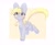 Size: 2048x1670 | Tagged: safe, artist:bubbletea, derpy hooves, pegasus, pony, g4, big ears, blush lines, blushing, cute, derpabetes, female, heart, heart eyes, mare, owo, passepartout, simple background, smiling, solo, white background, wingding eyes
