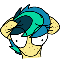 Size: 387x387 | Tagged: safe, artist:thatmlpartist, oc, oc:apogee, pegasus, pony, big eyes, colored, eye clipping through hair, freckles, kubrick stare, oh crap, practice drawing, reaction image, simple background, this will not end well, thousand yard stare, transparent background