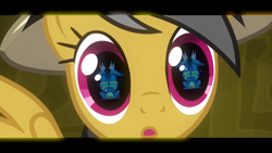 Size: 1920x1080 | Tagged: safe, screencap, daring do, pegasus, pony, g4, read it and weep, season 2, 1080p, :o, close-up, cute, daring dorable, dilated pupils, eye reflection, female, looking at you, mare, open mouth, reflection, sapphire statue, solo