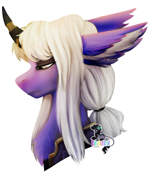 Size: 1650x1887 | Tagged: safe, artist:brainiac, oc, oc:wyrmblood, classical unicorn, pony, unicorn, bust, cloven hooves, crossover, dragoon, estinien varlineau, estinien wyrmblood, final fantasy, final fantasy xiv, horn, leonine tail, male, portrait, simple background, solo, stallion, transparent background, unshorn fetlocks