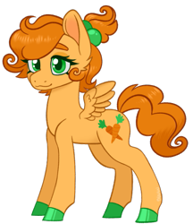 Size: 475x550 | Tagged: safe, artist:missmagicalgirl, oc, oc only, oc:carrot puff, pegasus, pony, female, simple background, small wings, solo, teenager, transparent background, wings, 🥕