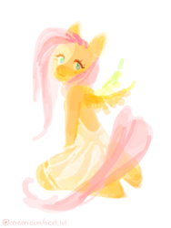 Size: 480x640 | Tagged: safe, artist:next-lvl, fluttershy, pegasus, anthro, g4, female, lineless, simple background, solo, white background