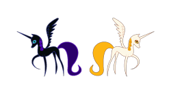 Size: 1280x720 | Tagged: safe, artist:kawaii-tron, artist:taionafan369, oc, oc:helia, oc:hemera, oc:nyx, alicorn, pony, mlp fim's thirteenth anniversary, series:the next generation, alicorn oc, base artist:kawaii-tron, base used, base:kawaii-tron, brown eyes, brown iris, brown sclera, colored sclera, concave belly, duo, duo female, female, horn, long horn, mare, older, older nyx, raised hoof, recolor, regal sisters, royal sisters (next gen), royal sisters ocs, siblings, simple background, sisters, slender, slit pupils, spread wings, story included, storybook, stylized, teal iris, teal sclera, thin, thin legs, transparent background, wings