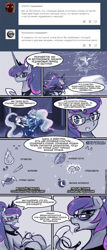 Size: 774x1813 | Tagged: safe, artist:lumineko, edit, princess celestia, princess luna, alicorn, pony, series:dreamluna(rus), g4, banana, drool, drool string, food, fruit, translation, tumblr, vegetables