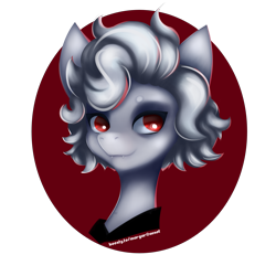 Size: 3500x3500 | Tagged: safe, artist:margaritaenot, earth pony, pony, astarion, baldur's gate iii, bust, high res, portrait, simple background, solo