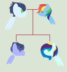 Size: 543x582 | Tagged: safe, artist:xxsnowbellxx, rainbow dash, soarin', oc, oc:prism bolt, oc:rainbow dawn, pegasus, pony, g4, family tree, female, male, mare, offspring, parent:rainbow dash, parent:soarin', parents:soarindash, ship:soarindash, shipping, stallion, straight