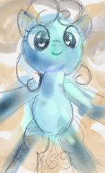 Size: 1340x2200 | Tagged: safe, anonymous artist, linky, shoeshine, earth pony, pony, g4, colored, colored sketch, cute, female, from below, heart, heart eyes, looking at you, mare, sketch, smiling, smiling at you, solo, traditional art, wingding eyes