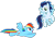 Size: 1041x720 | Tagged: safe, anonymous artist, artist:chainchomp2 edits, artist:iks83, edit, rainbow dash, soarin', pegasus, pony, g4, duo, female, flying, male, mare, ship:soarindash, shipping, simple background, stallion, straight, transparent background