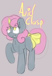 Size: 430x620 | Tagged: safe, artist:umbreow, oc, oc:avid clasp, pony, unicorn, bow, female, filly, foal, solo, tail, tail bow