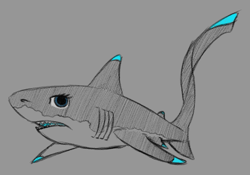 Size: 1000x700 | Tagged: safe, artist:stray prey, oc, oc only, oc:lacera viscera, shark, sharkified, solo, species swap