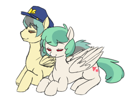 Size: 424x338 | Tagged: safe, artist:submitpony4arts, oc, oc only, oc:nurse nimble, oc:sniper, pegasus, pony, female, lying down, mare, prone, simple background, white background