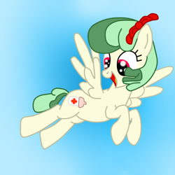 Size: 1280x1280 | Tagged: safe, artist:screwdriverart, oc, oc:nurse nimble, pegasus, pony, female, flying, mare, solo