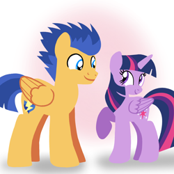 Size: 1400x1400 | Tagged: safe, artist:mlplary6, flash sentry, twilight sparkle, alicorn, pegasus, pony, g4, boyfriend and girlfriend, cute, daaaaaaaaaaaw, diasentres, female, looking at each other, looking at someone, male, mare, ship:flashlight, shipping, smiling, smiling at each other, stallion, straight, twiabetes, twilight sparkle (alicorn)