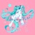 Size: 4093x4093 | Tagged: safe, artist:co306012, kotobukiya, earth pony, pony, anime, female, hatsune miku, kotobukiya hatsune miku pony, mare, obtrusive text, obtrusive watermark, pink background, ponified, simple background, smiling, solo, vocaloid, watermark