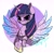 Size: 2894x2894 | Tagged: safe, artist:co306012, twilight sparkle, alicorn, gynoid, pony, robot, robot pony, g4, bust, female, high res, roboticization, simple background, solo, spread wings, twibot, twilight sparkle (alicorn), white background, wings