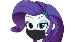 Size: 3840x2160 | Tagged: safe, artist:diilaycc, edit, editor:brokenadam, rarity, human, equestria girls, g4, coronavirus, covid-19, cropped, face mask, high res, mask, simple background, solo, transparent background