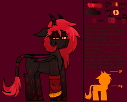 Size: 2500x2000 | Tagged: safe, artist:kommsussertodd, oc, oc:caeca flamma, demon, demon pony, succubus, high res, latin, reference sheet, runes