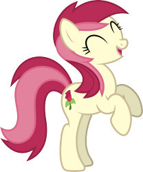 Size: 5900x7093 | Tagged: safe, artist:starryshineviolet, roseluck, earth pony, pony, a hearth's warming tail, g4, ^^, absurd resolution, cute, eyes closed, female, happy, mare, open mouth, rearing, rosabetes, simple background, solo, transparent background, vector