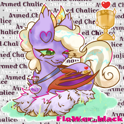 Size: 1080x1080 | Tagged: safe, artist:flower-black, oc, oc:armed chalice, bat pony