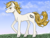 Size: 2190x1660 | Tagged: safe, artist:hysteriana, oc, oc only, oc:raiten, pony, unicorn, chest fluff, cloud, dawn, digital art, ear fluff, evening, gift art, glossy, golden eyes, golden mane, grass, grass field, hoof fluff, horn, light skin, male, old art, phone drawing, sky, stallion, stars, unicorn oc, yellow eyes, yellow mane