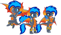 Size: 1512x864 | Tagged: safe, artist:motownwarrior01, artist:starshade, oc, oc only, oc:azure, dragon, base used, claws, clone, crossed arms, crossed legs, cute, dragoness, fangs, female, floating, flying, group, horns, jewelry, non-pony oc, simple background, smiling, spread wings, tail, transparent background, wings