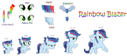 Size: 4128x1816 | Tagged: safe, artist:galaxystar2012, oc, oc only, oc:rainbow blazer, pegasus, pony, age progression, baby, baby pony, base used, female, filly, foal, mare, offspring, older, parent:rainbow dash, parent:soarin', parents:soarindash, simple background, solo, teenager, transparent background