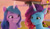 Size: 2311x1342 | Tagged: safe, screencap, izzy moonbow, misty brightdawn, pony, unicorn, g5, my little pony: make your mark, my little pony: make your mark chapter 5, nightmare on mane street, spoiler:g5, spoiler:my little pony: make your mark, duo, duo female, female, rebirth misty, smiling, teeth