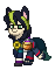 Size: 188x240 | Tagged: safe, fox, pony, unicorn, pony town, angle, animal, animated, anime, avatar, bag, bangs, beige, big ears, clothed ponies, clothes, colored ears, cute, ear piercing, earring, genshin impact, gif, gloves, green eyes, green hair, green mane, green tail, happy, jewelry, lidded eyes, long tail, male, multicolored hair, multicolored mane, multicolored tail, outfit, pants, piercing, pixel animation, pixel art, ponified, saddle bag, shirt, shoes, simple background, smiling, solo, tail, tall ears, tan, tighnari (genshin impact), transparent background, trotting, video game, video game crossover, walk cycle, walking