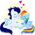 Size: 1400x1400 | Tagged: safe, artist:mlplary6, rainbow dash, soarin', pegasus, pony, g4, boyfriend and girlfriend, eyes closed, female, heart, love, lying down, male, mare, ship:soarindash, shipping, smiling, stallion, straight