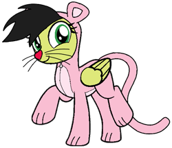 Size: 561x485 | Tagged: safe, artist:creedyboy124, oc, oc only, oc:sadie park, pegasus, pony, g4, clothes, costume, female, simple background, solo, the pink panther, transparent background