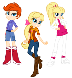 Size: 1280x1396 | Tagged: artist needed, safe, danny williams, megan williams, molly williams, human, equestria girls, g1, g4, base used, belt, boots, clothes, cowboy boots, denim, eqg promo pose set, equestria girls-ified, female, g1 to equestria girls, generation leap, high heel boots, jeans, pants, rainbow of light, shirt, shoes, simple background, solo, transparent background