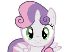 Size: 550x400 | Tagged: safe, artist:faelaarts, sweetie belle, alicorn, pony, fanfic:a little loopy, g4, alicornified, fanfic art, race swap, simple background, solo, staring at you, sweetiecorn, transparent background, vector