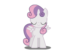 Size: 550x400 | Tagged: safe, artist:faelaarts, sweetie belle, alicorn, pony, fanfic:a little loopy, g4, alicornified, eyes closed, fanfic art, female, filly, foal, race swap, simple background, solo, sweetiecorn, transparent background, vector, xk-class end-of-the-world scenario