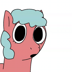 Size: 560x560 | Tagged: safe, artist:hach, earth pony, pony, :o, animated, boop, ear flick, eyes closed, female, frame by frame, gif, loop, mare, nose wrinkle, offscreen character, open mouth, simple background, squigglevision, white background