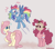 Size: 2250x2000 | Tagged: safe, artist:bishopony, fluttershy, pinkie pie, rainbow dash, pegasus, pony, g4, bait and switch, beige background, female, floppy ears, gritted teeth, high res, hockey mask, jason voorhees, mare, mask, missing cutie mark, prank, question mark, scared, signature, simple background, teeth, trio, turned head