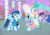 Size: 750x522 | Tagged: safe, artist:yoshi123pegasister, princess celestia, rainbow dash, soarin', twilight sparkle, pegasus, pony, unicorn, g4, female, male, mare, marriage, ship:soarindash, shipping, stallion, straight, unicorn twilight, wallpaper, wedding